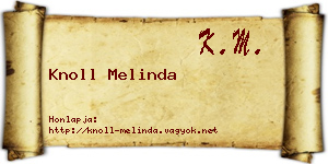 Knoll Melinda névjegykártya