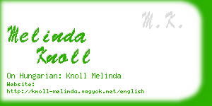 melinda knoll business card